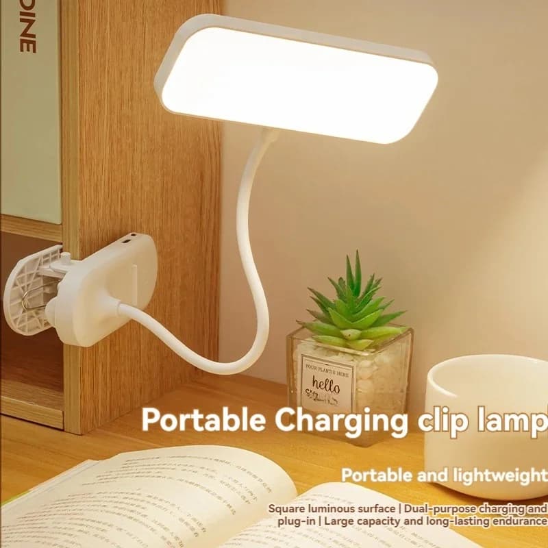 USB-laetav klamber-LED voodilauavalgusti, hämardatav