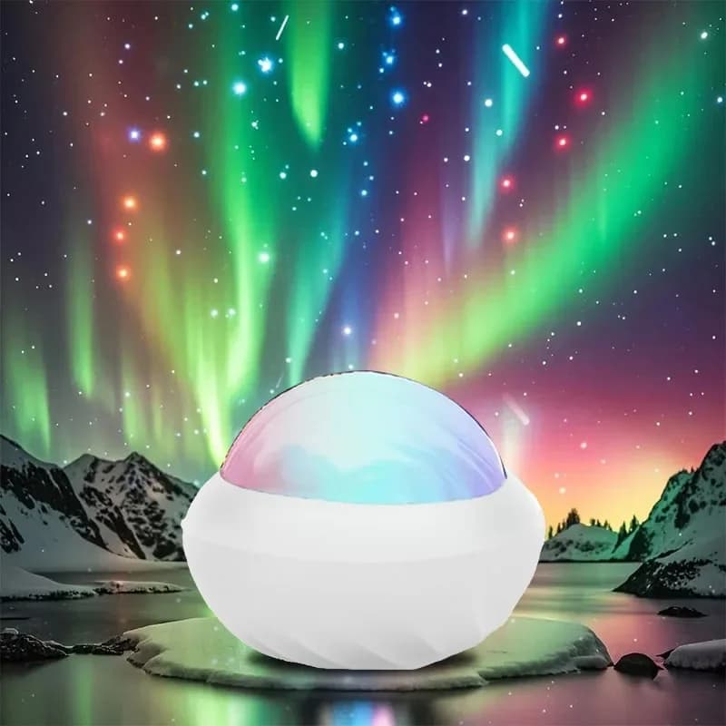 USB-toitega multikolorene aurora projektor öövalgus