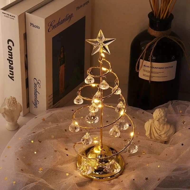Galvaanitud rauast LED kristallpuu öölamp