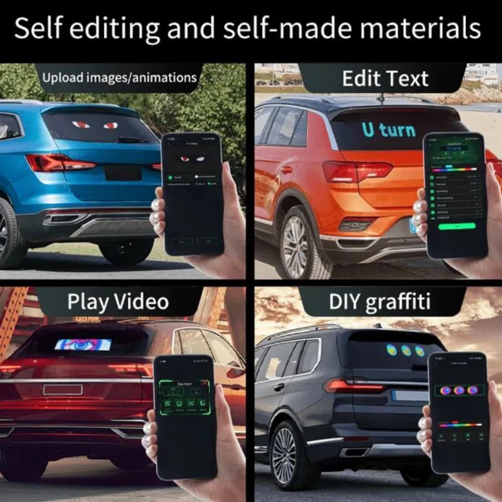 2-osaline painduv LED-ekraan auto esiklaasile