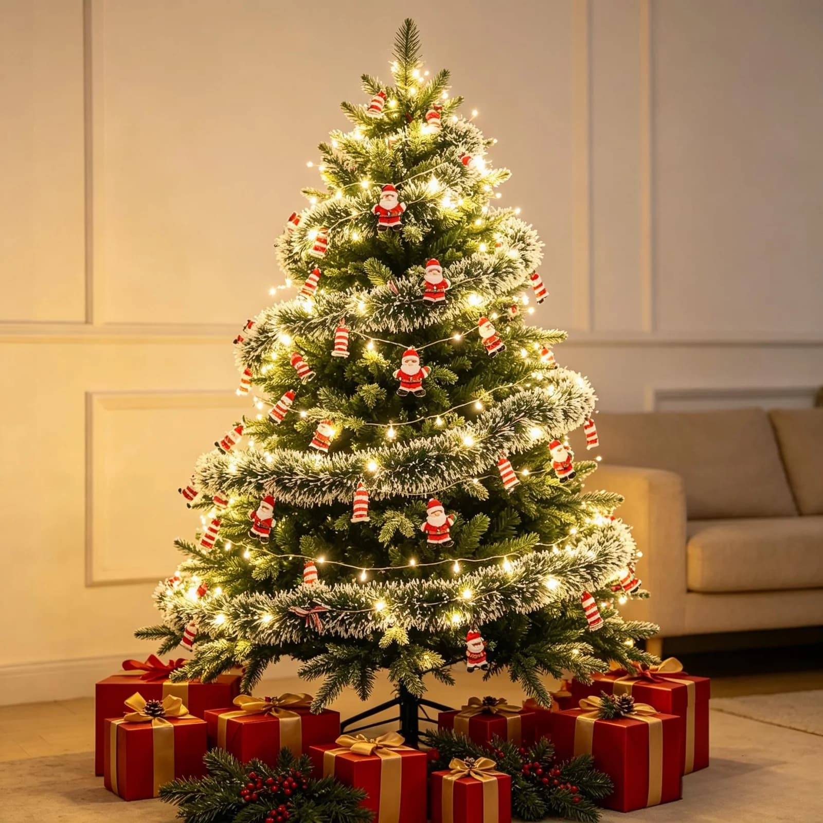 LED tinselgarland string lights Santa Clausiga