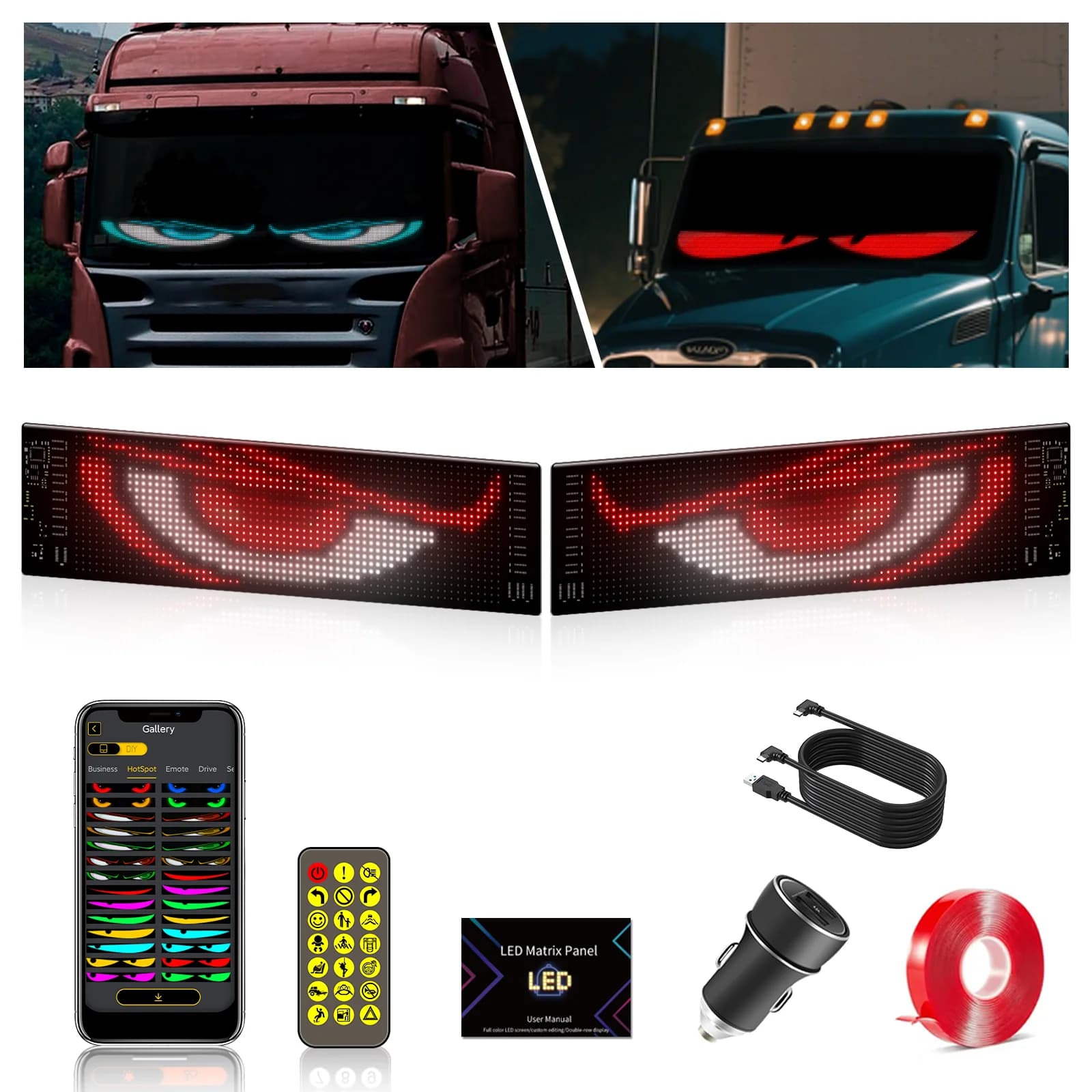 2-pack kokkupandav LED maatrikspaneeli valgusti rakenduse juhtimisega