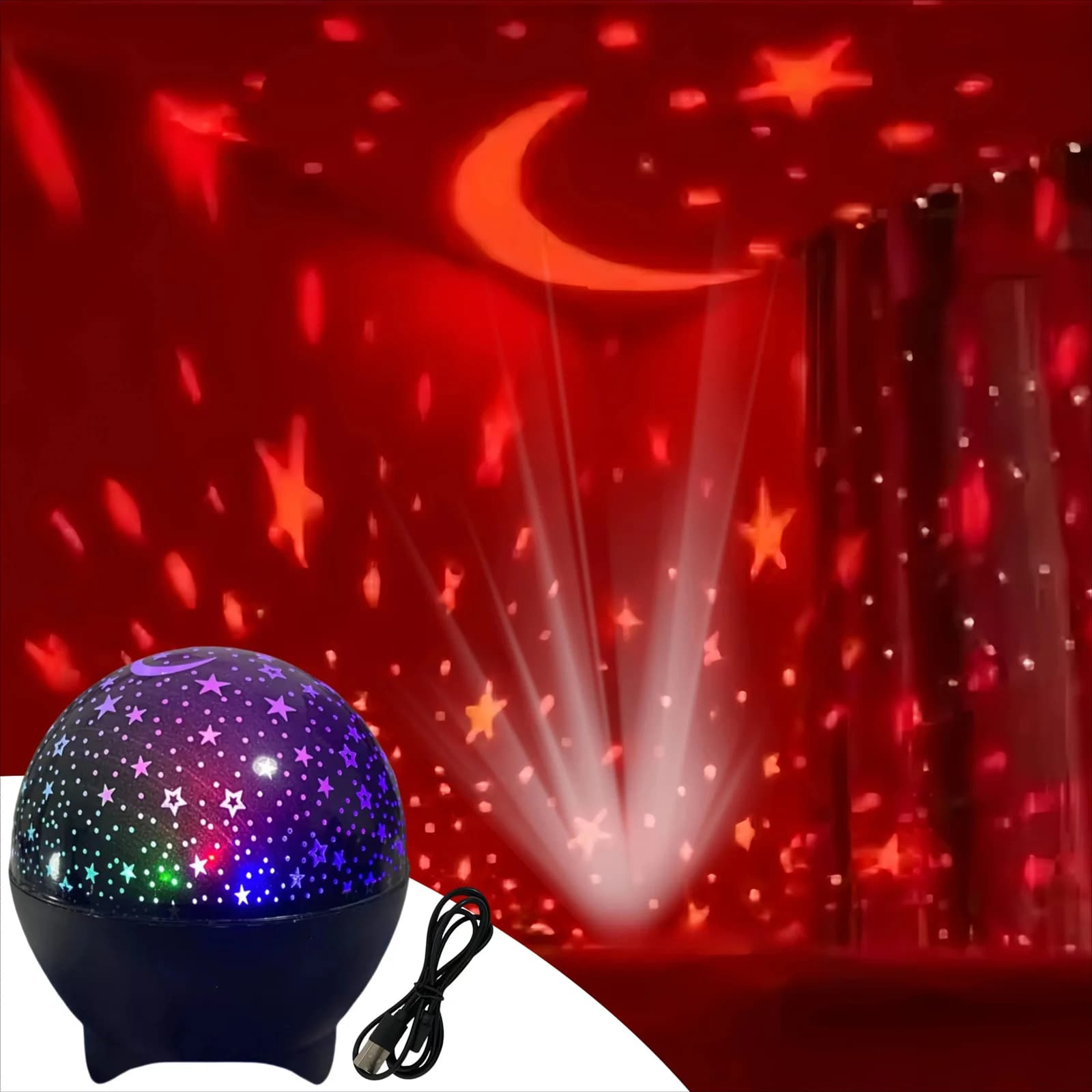 Mini USB aurora täheprojektor, 7 värvirežiimi