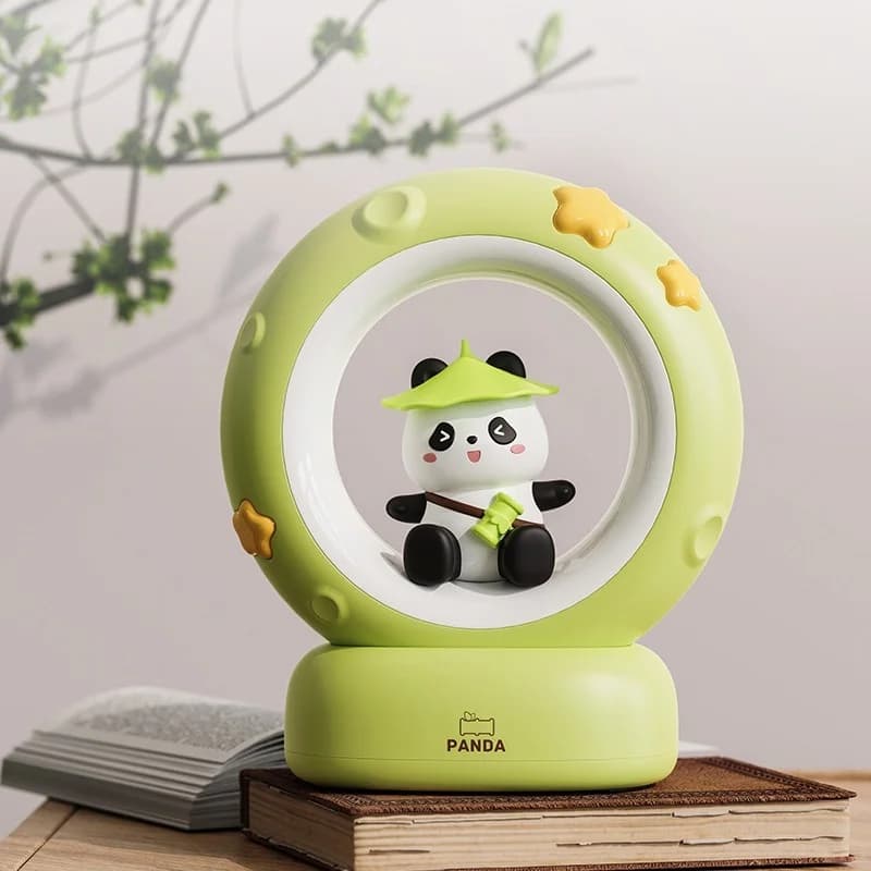 Armas panda kuu ja tähega laetav öövalgusti